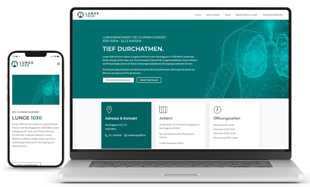 Webseite Lunge 1030 – Dr. Florian Huemer